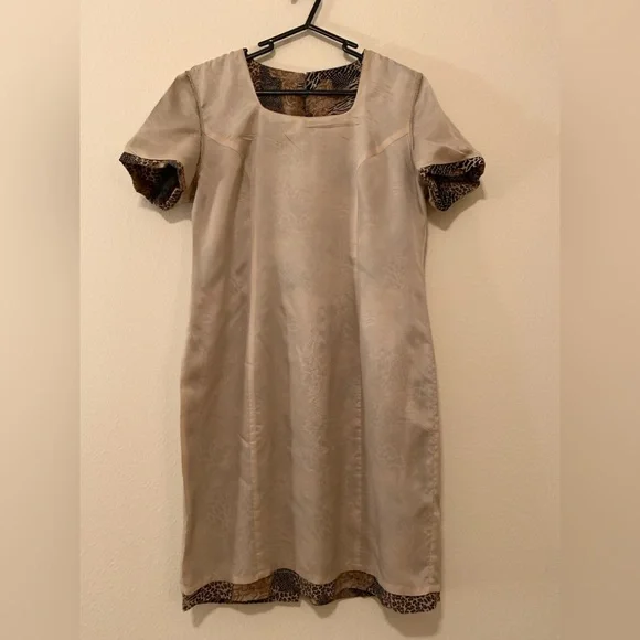 Silk Animal Print Business Casual Dress - Picture 9 of 15